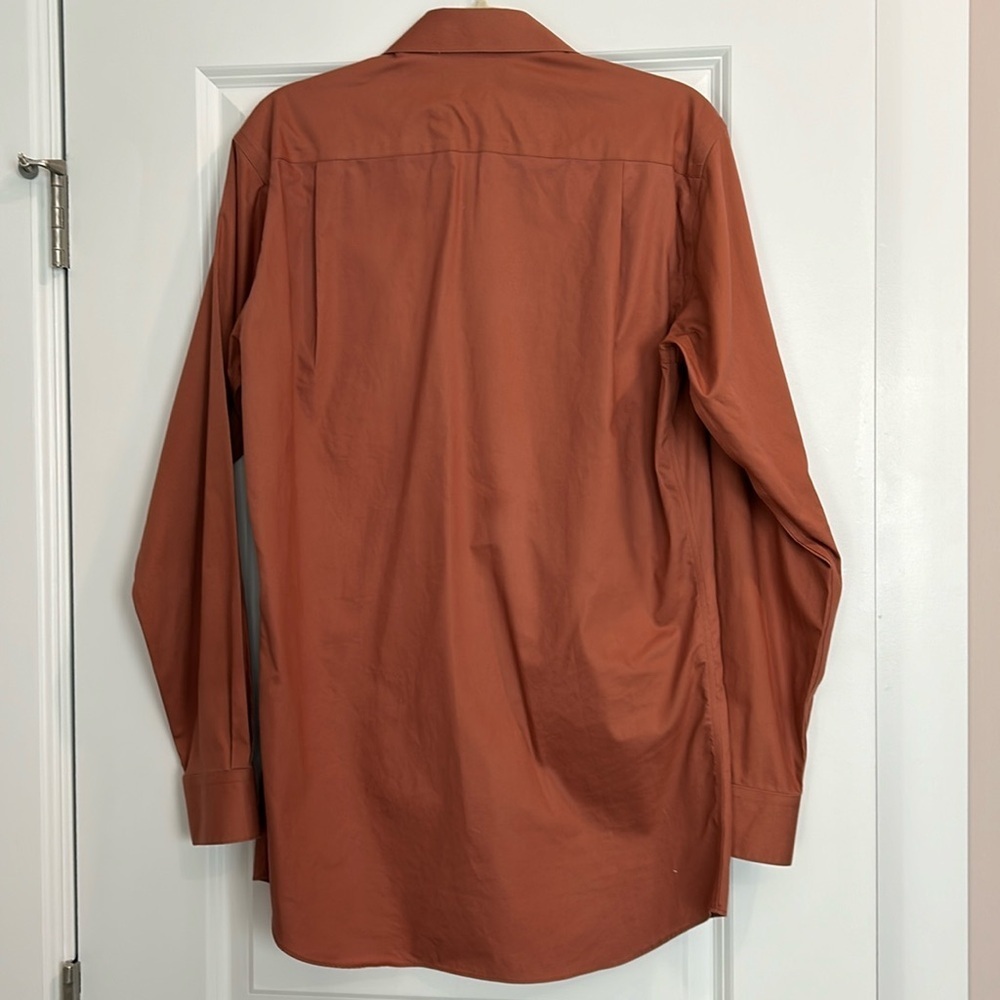 Paul Fredrick 15-34 Slim Fit 100% Cotton Long Sleeve Button Down Collared Shirt - Picture 10 of 10